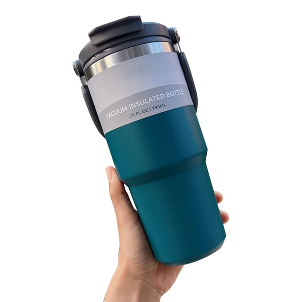 Taza de café térmica de viaje Tazas dobles para autos de gran capacidad (Azul 750ml)
