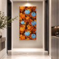 thumbnail image 3 of Canvas Wall Art, Blue Pumpkin Fall Framed Canvas Prints for Bedroom Dining Room, Thanksgiving Maple Leaves Farmhouse Oversized Gallery Wrapped Wall Decor for Home Office, Gifts, 20"x40" Ship Next Day, 3 of 9