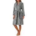 thumbnail image 2 of INSPIRE CHIC Women's Flannel Bathrobe Plush Soft Robe Fluffy Long Spa Robe XL Gray, 2 of 5