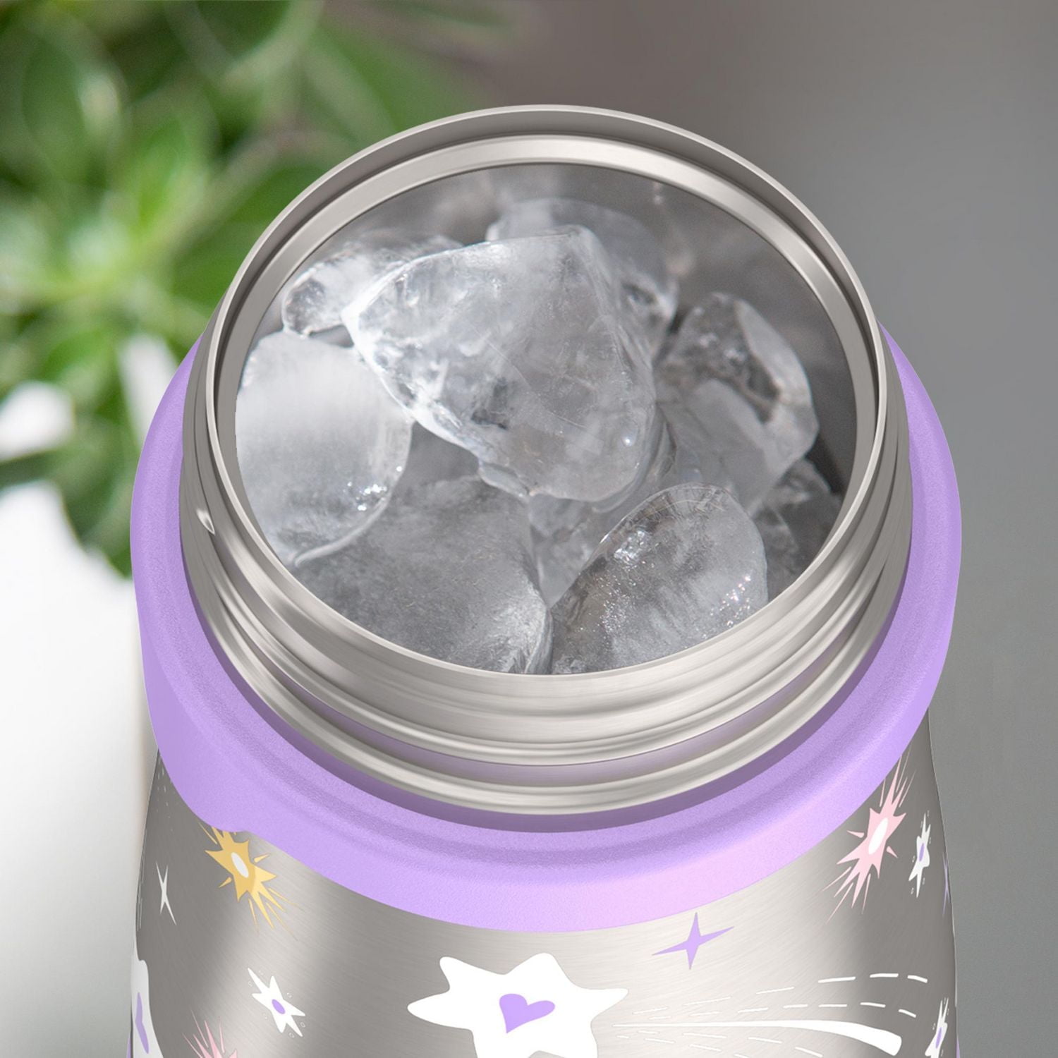 Thermos Baby Vacuum Insulated Stainless Steel 10 oz Straw Bottle, Stars