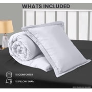 Twin Comforter Set 2 Piece White by Utopia Bedding, Comforters Twin Size, Bedding Comforters Sets, Down Alternative Soft Bed Set, 1 Comforter (64 x 88 inches) 1 Pillow Shams (20 x 26 inches)