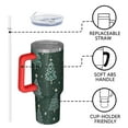 thumbnail image 4 of Dark Green Christmas Tree Pattern Tumbler with Handle and Lid,40oz Double Wall Vacuum Insulated Tumbler,Cups Gift for Women and Men, 4 of 7