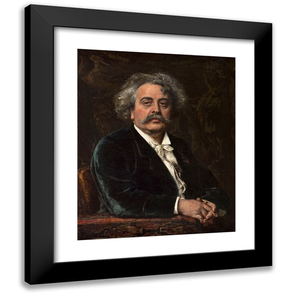 Fernand Cormon 12x14 Black Modern Framed Museum Art Print Titled - Portrait of Carrier-Belleuse (1877)