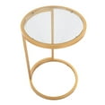 thumbnail image 5 of LumiSource Gold Metal, Clear Glass Round Zenn End Table, 5 of 9