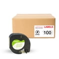 thumbnail image 1 of 100 Pack of 91330 Black on White Compatible Paper Tape for Dymo Letratag 1/2" (12mm x 4m), 1 of 5