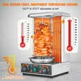 thumbnail image 3 of KFFKFF Electric Vertical Chicken Grill Machine Countertop BBQ Rotisserie Stainless Steel Body with 2 Burners for Restaurant Dinner Home Kitchen, 3 of 9
