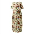 thumbnail image 4 of ZANZEA Women Casual Vintage Round Neck Print Loose Long Dress, 4 of 5