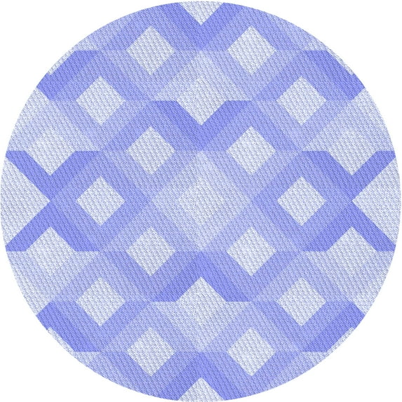 Ahgly Company Indoor Round Patterned Sky Blue Dress Blue Area Rugs, 7' Round