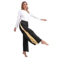 thumbnail image 4 of Sxiwei Women Praise Dance Palazzo Pants Loose Metallic Church Worship Costume Lyrical Spiritual Black XXL, 4 of 7