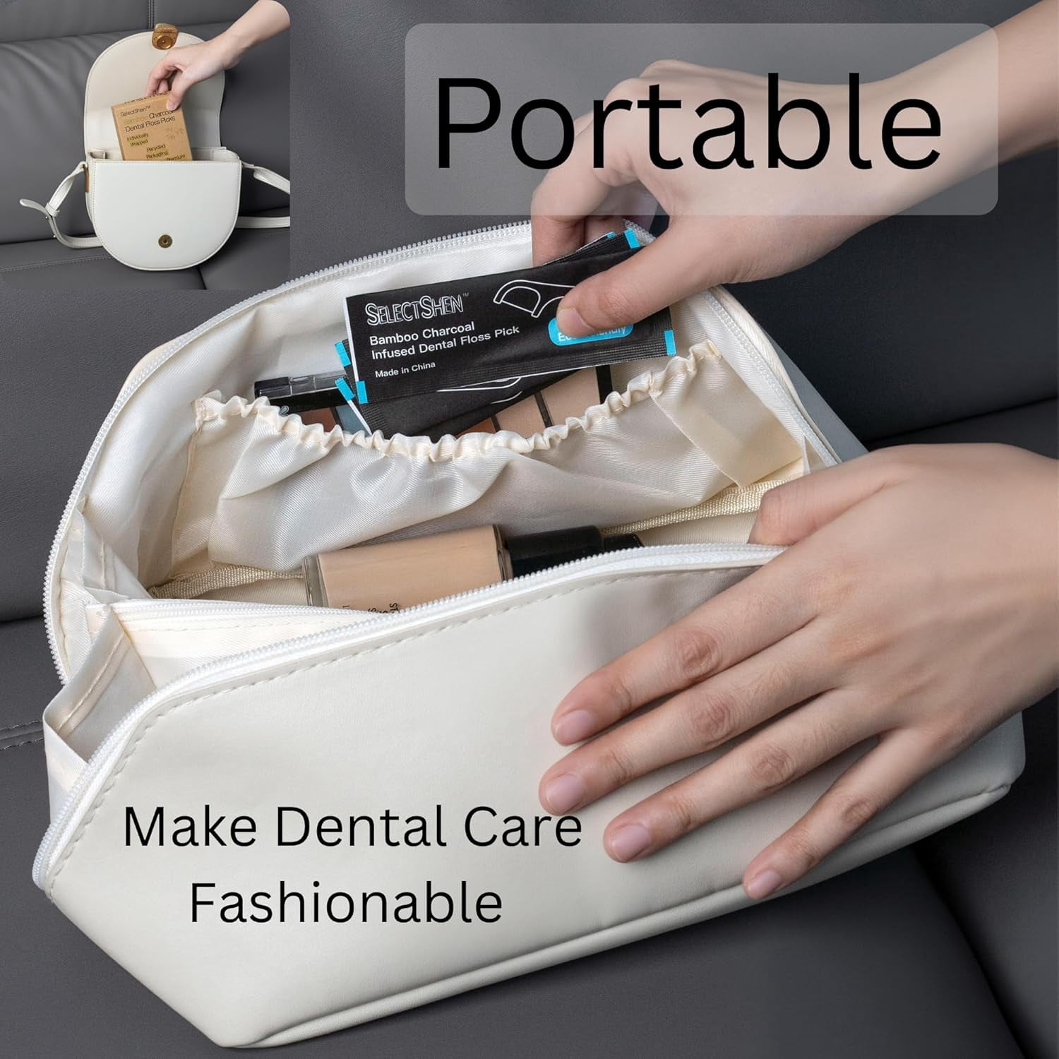 Dental Floss Picks-100 Count Individually Wrapped, Strong Charcoal Floss for Tight Teeth, Gum Health, Plaque Removal, Travel & Daily Oral Hygiene Friendly by General™ (100 Pack)