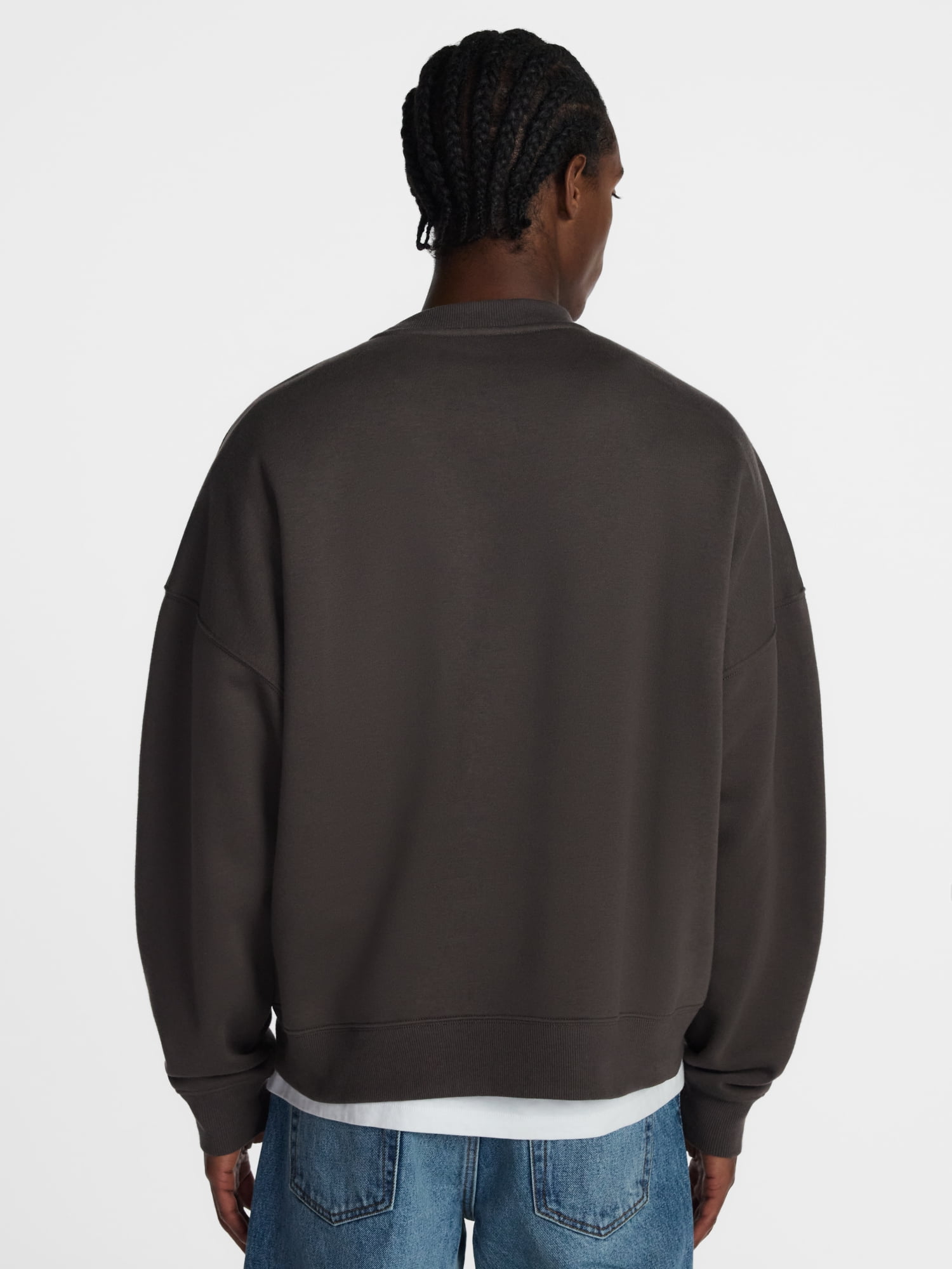 No Boundaries Crewneck Fleece Sweatshirt with Long Sleeves, Men's XS-4XLT