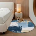 thumbnail image 2 of Abstract Collage Art 8FT Round Area Rugs for Living Room 111 Vintage Blue Oil Painting Theme Ultra-Thin Non-Slip Round Rugs Machine Washable Low Pile Circle Carpet for Bedroom Kitchen Nursery, 2 of 9