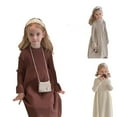 thumbnail image 6 of Landzoo One Elegant Knit Sweater Dress For Girls Long Sleeve Soft Comfortable Mid Length Casual Party Wear Toddler Kids Outfit With Classic Design Beautiful Cute Cozy Girl's Dress 5-6 Years, 6 of 6