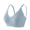 thumbnail image 2 of Amidoa Beauty Back Womens Bras Seamless Wire-Free Blue Solid Bra Lingerie for Women M, 2 of 6