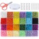 thumbnail image 1 of 12000 cuentas de cristal de 24 colores, kit de cuentas pequeñas, cuentas de pulsera para hacer joyas (0.118 in) ER, 1 of 5