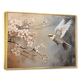 thumbnail image 2 of Designart "Tranquil Floral Tree with Grey and White Birds II" Animals Framed Wall Art - Modern Farmhouse White Bird Bedroom Framed Canvas Wall Art, 2 of 6
