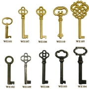 10 Pack Skeleton Key Sets for Vintage Old Furniture, Antique Furniture, Cabinet Doors, Grandfather Clocks, Drawers and More