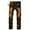 Yellow, variant on Luwomo Jeans for Mens Ripped Slim Fit Trousers Long Straight Leg High Waist Distressed Denim Pants Black,33