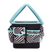 Deluxe Store Tote Craft Organizer, Teal Geometric