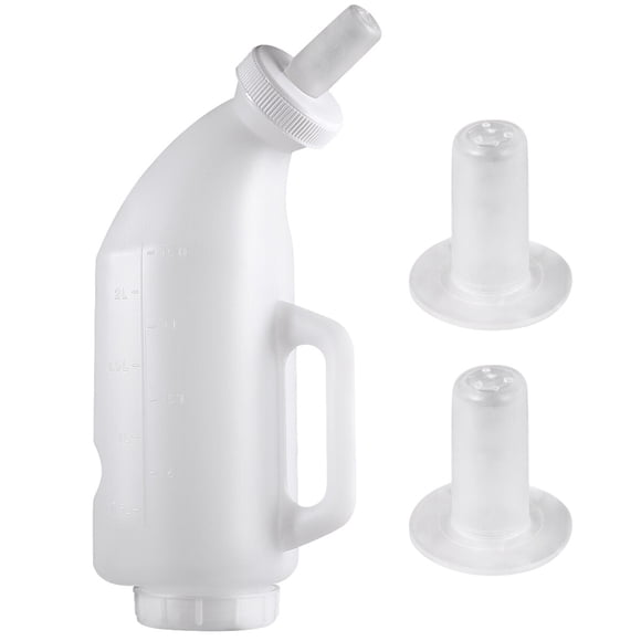 EeaseMX Juego de biberones horizontales de silicona con 2 tetinas de silicona para granjeros (blanco)