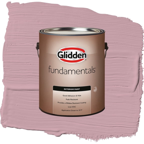 Glidden Fundamentals Lighthearted Rose Flat Exterior Paint and Primer, 1 Gallon