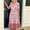 Pink, variant on Ayolanni Elegant Dresses for Women V-Neck Vacation Khaki Floral Print Short Sleeve Maxi Dresses Girls Dresses 5x