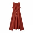 thumbnail image 6 of YuXingFu Sexy Dresses for Women Maxi Crew Neck Plus Size Womens Dress Sleeveless Solid Color Slim Fit Long Casual Summer Red L, 6 of 8