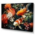 thumbnail image 2 of Designart "Golden Koi Harmony Japon s Yellow and Red IV" Japanese Wall Art Print, 2 of 5