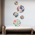 thumbnail image 2 of Designart "Magical Green Damask Scene" Damask Round Wall Art Set Of 5 - Green Bohemian Office Room Wall Art Set, 2 of 6