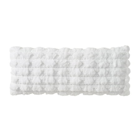 Holiday Time 14" x 36" Ivory Ruched Faux Fur Decorative Pillow