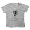 thumbnail image 4 of Girls Shirts Size 10-12 Kids Boys Girls Casual Dandelion Print Crew Neck Short Sleeve TShirt Top Grey Girls Summer Tops T-Shirts,11-12Y, 4 of 4