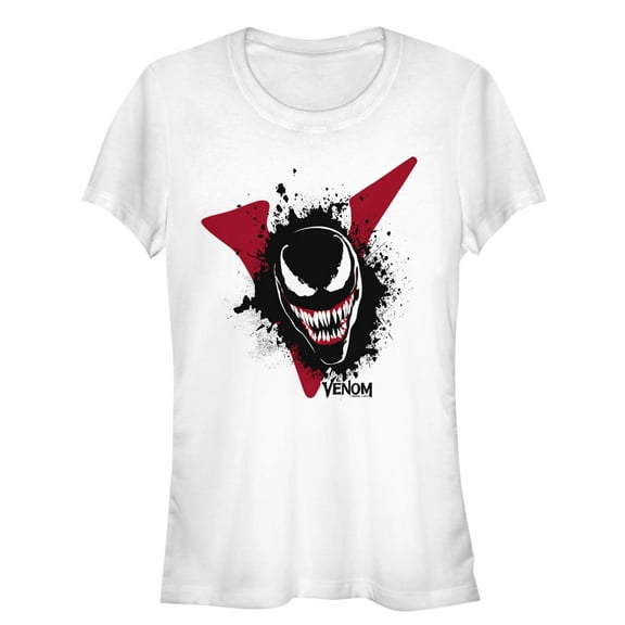 Junior's Marvel Venom Film Splatter Portrait  Graphic Tee White Medium