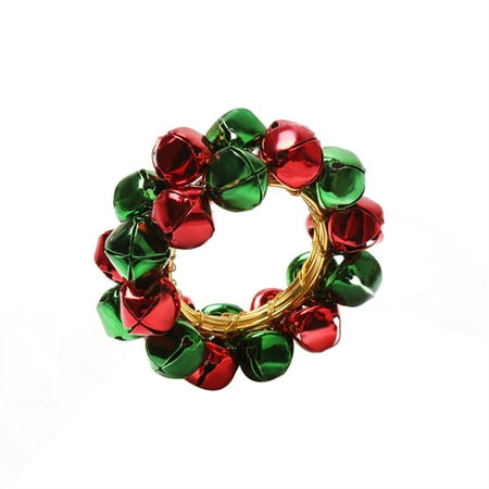 

MEGAWHEELS Christmas Color Bell Napkin Ring Green Red Bell Napkin Ring