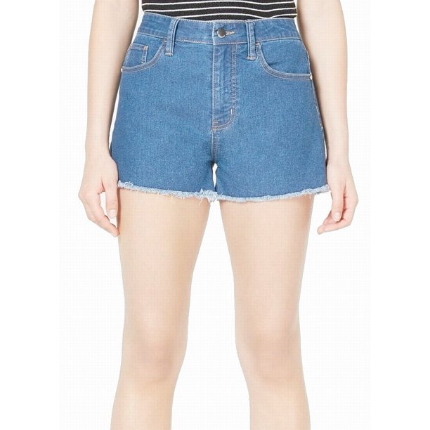 Tinseltown Juniors' Denim Shorts (26) Frayed Hem High Waist
