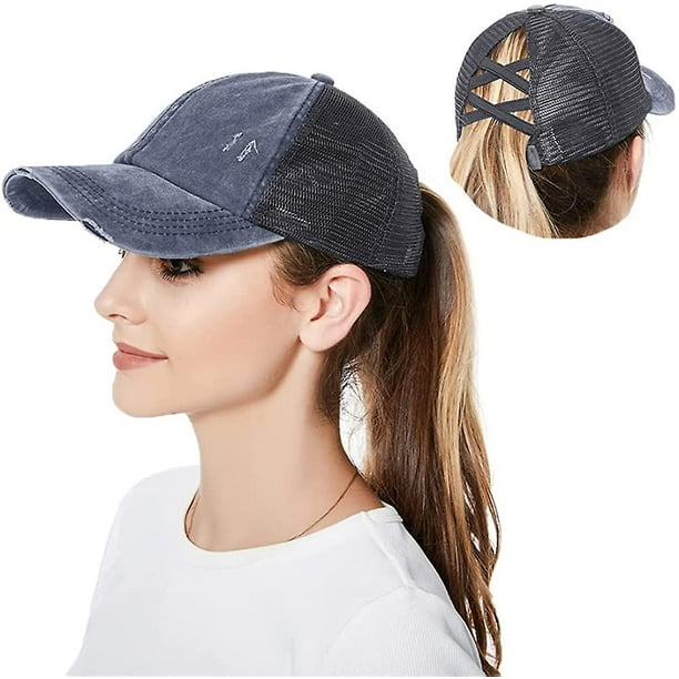 Gorra de béisbol con cola de caballo YONGSHENG para mujer ajustable de secado rápido
