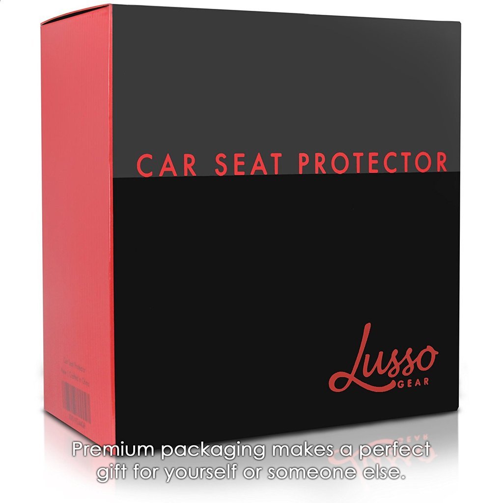 Lusso Gear Car Seat Protector Thick Padding, Durable, Waterproof PVC  Leather X-Large, Black with Red Stitching