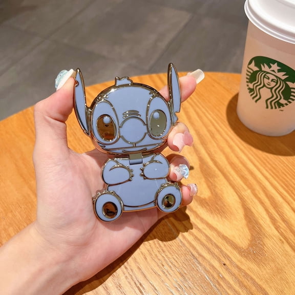 HELANHO Cute Cartoon Cute Blue Little Monster Phone Holder with Mirror - Universal Phone Grip Stand & Back Stickers HLHA513-2286