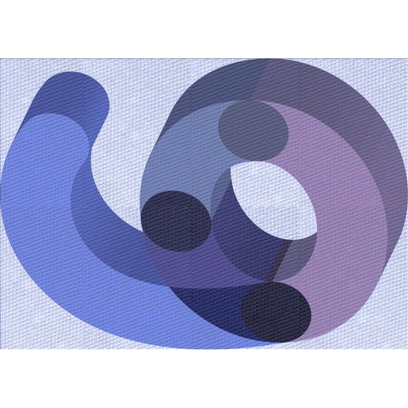 Ahgly Company Indoor Rectangle Patterned Deep Periwinkle Purple Area Rugs, 5' x 8'