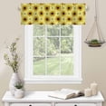 thumbnail image 2 of Valance Curtains for Windows,Cute Bees and Sunflowers Semi Sheer Curtain Valance,Sunflower on Checkered Window Valance Curtains,Short Rod Pocket Window Treatment for Kitchen Living Room 54"x18", 2 of 6
