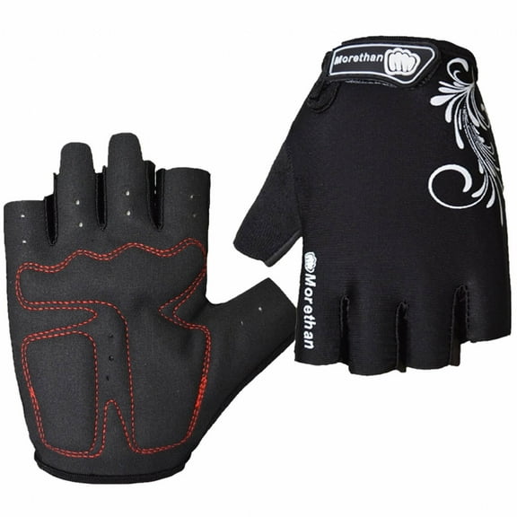 ACDANC 1Pairs Fingerless Gloves,Cold Weather Warmth Fingerless Gloves Men,Non-Slip Palm Bike Gloves,M,Black