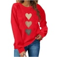 thumbnail image 4 of Elvqul Womens Fleece Sweatshirts Crew Neck Hoodies Sweatshirts Oversized Print Fashion Long Sleeve Tops for Girlfriend Valentines, 4 of 6