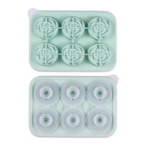 Hvmvliv Ice Trays 6-Compartments Rose-Shape Ice Cubes Molds 1.65 Inch Ice Whiskey Tray with Lid Reusable Ice Blocks Trays for Cold Drinking Milk Coffee Whiskey and Cocktail Green