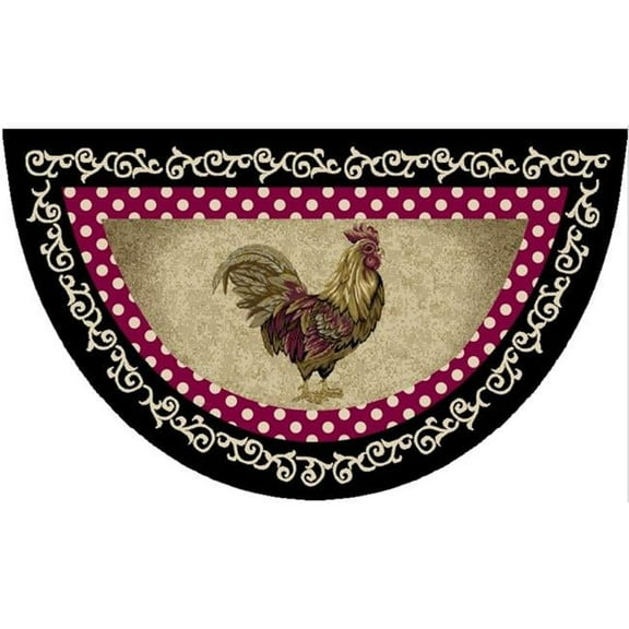 Mayberry Rug CC20679 19X31 19 x 31 in. Cozy Cabin Free Range Printed Nylon Kitchen Mat & Rug, Black