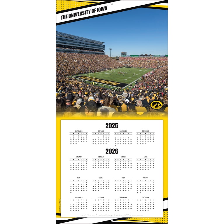 Iowa Hawkeyes 2026 16M Turner Wall Calendar - Pf - Walmart.com
