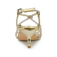 thumbnail image 2 of BLISSFUL STEP Sandales à Talon Chaton pour Femmes à Bride Slingback avec Strass Or 9, 2 of 7