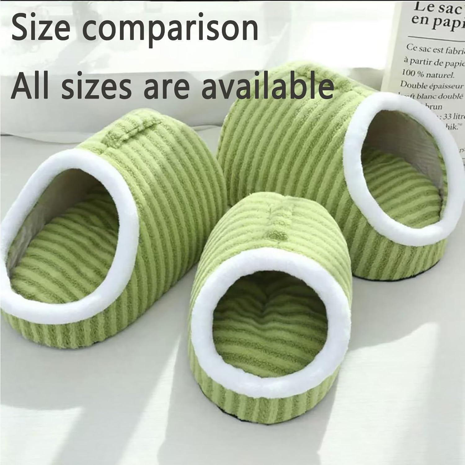 Chewie Cozy Dog Nest, Zentric Hideaway Dog Bed, Cozy Hideaway Pet Bed Dogs, Cat Dog Bed with Blanket, Soft Pet Slipper Cave Bed, Covered Dog Bed for Dogs Cats (Green, S/17.7 x 11.8 x 9.8 in)