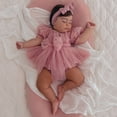 thumbnail image 5 of LYMAYTER Baby Girl Tulle Dress Romper Sleeveless Knot Front Pleated Bodysuit Newborn Mesh Princess Outfits 3M-24M, 5 of 8