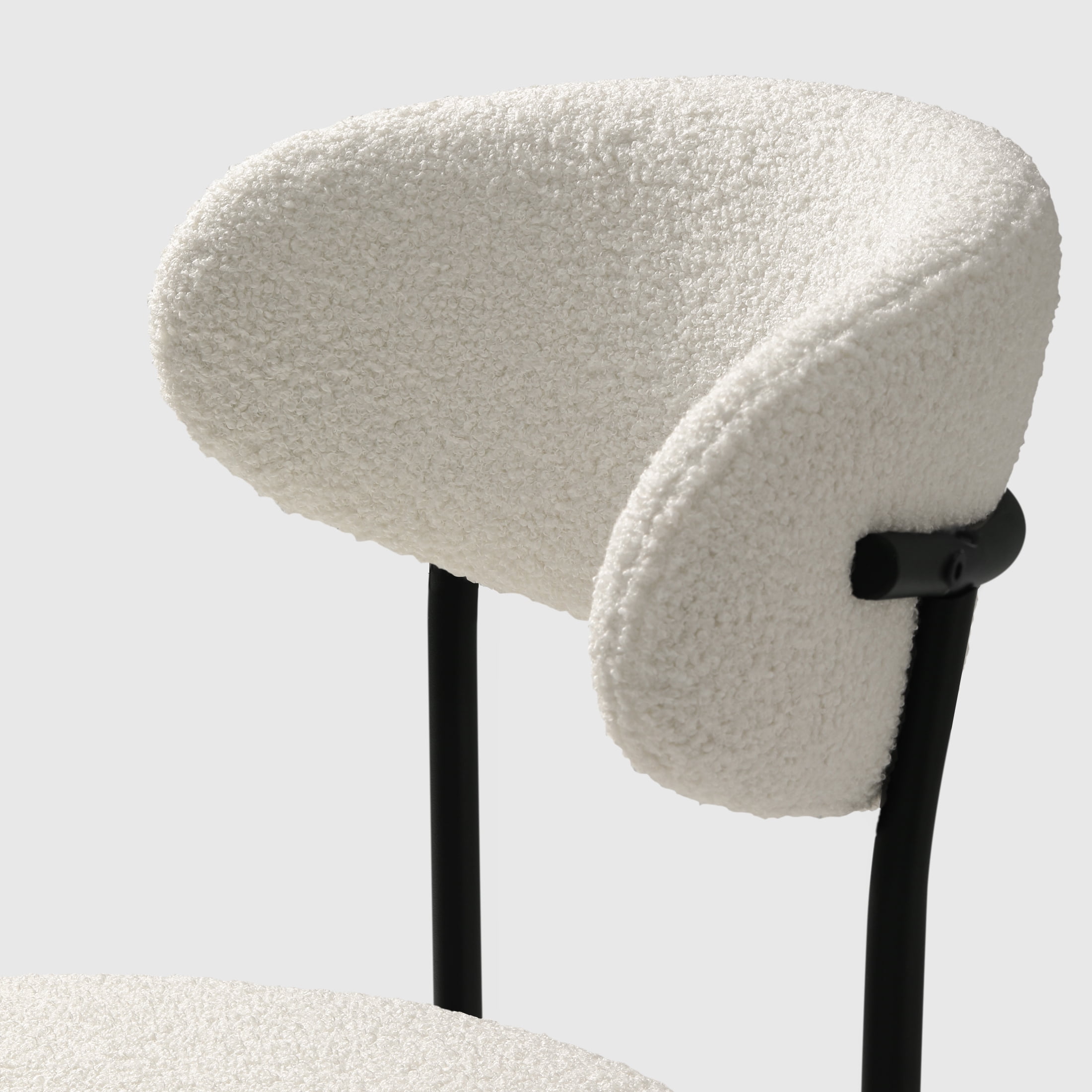 WestinTrends Alexandria Mid-Century Modern Upholstered Sherpa Round Dining Chairs (Set of 6), Cream