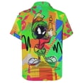 thumbnail image 4 of Looney Tunes Marvin The Martian Mens Hawaiian Shirt Summer Casual Short Sleeve Button Down Beach Shirts, 4 of 7