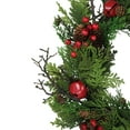 thumbnail image 3 of Northlight 24” Unlit Red Jingle Bell, Berry and Pine Cone Artificial Christmas Wreath, 3 of 3